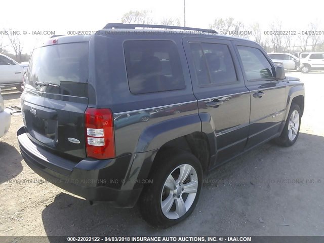 1C4NJRFB9ED796506 - 2014 JEEP PATRIOT LATITUDE BLACK photo 4