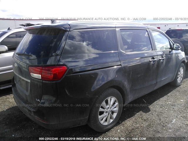 KNDMB5C10G6170394 - 2016 KIA SEDONA LX BLACK photo 4