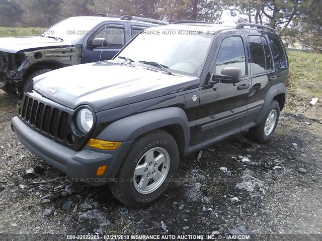 1J4GL48K46W273543 - 2006 JEEP LIBERTY SPORT BLACK photo 2