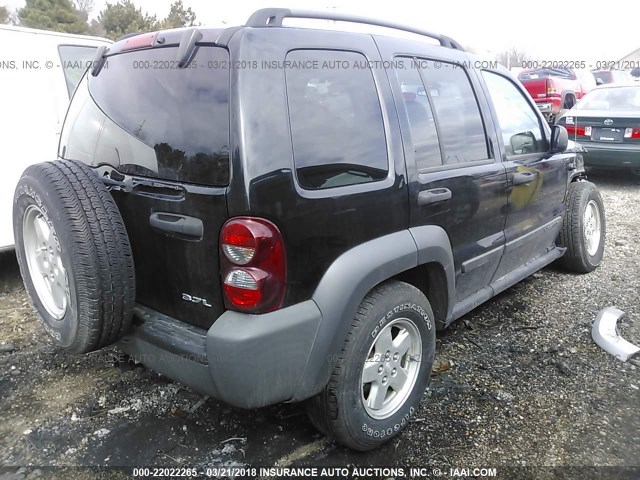 1J4GL48K46W273543 - 2006 JEEP LIBERTY SPORT BLACK photo 4