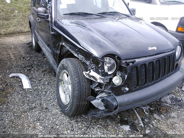 1J4GL48K46W273543 - 2006 JEEP LIBERTY SPORT 黑色 照片 6
