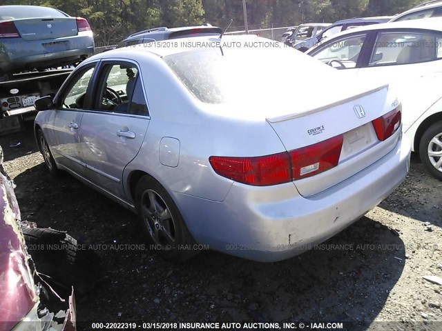 JHMCN36425C015047 - 2005 HONDA ACCORD HYBRID SILVER photo 3