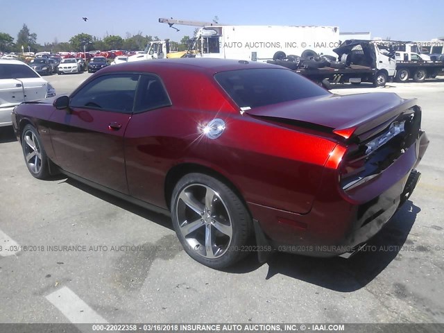 2C3CDYAG7EH218620 - 2014 DODGE CHALLENGER SXT BURGUNDY photo 3