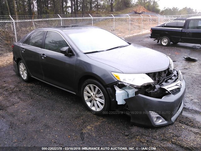 4T4BF1FK0ER387737 - 2014 TOYOTA CAMRY L/SE/LE/XLE GRAY photo 1