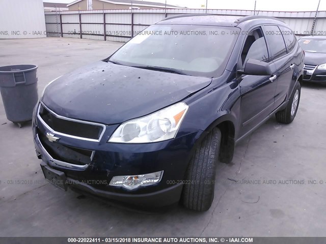 1GNKREED4BJ144856 - 2011 CHEVROLET TRAVERSE LS BLUE photo 2