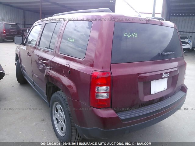 1C4NJPBAXED632165 - 2014 JEEP PATRIOT SPORT RED photo 3