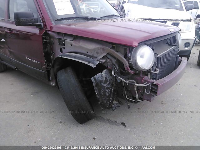 1C4NJPBAXED632165 - 2014 JEEP PATRIOT SPORT RED photo 6