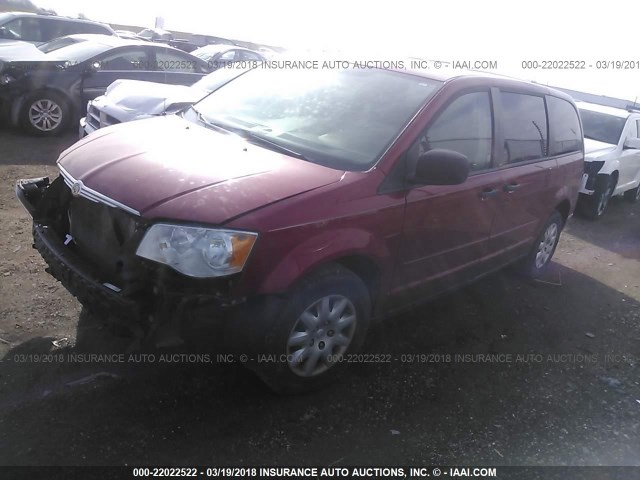 2A8HR44H48R721643 - 2008 CHRYSLER TOWN & COUNTRY LX RED photo 2