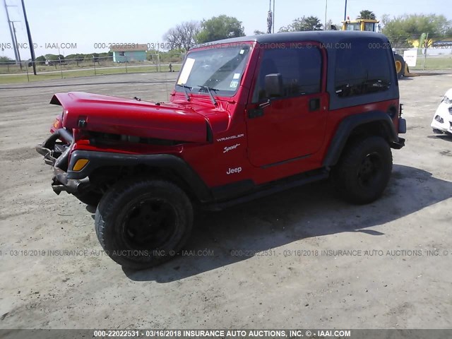 1J4FA49S82P744002 - 2002 JEEP WRANGLER / TJ SPORT RED photo 2