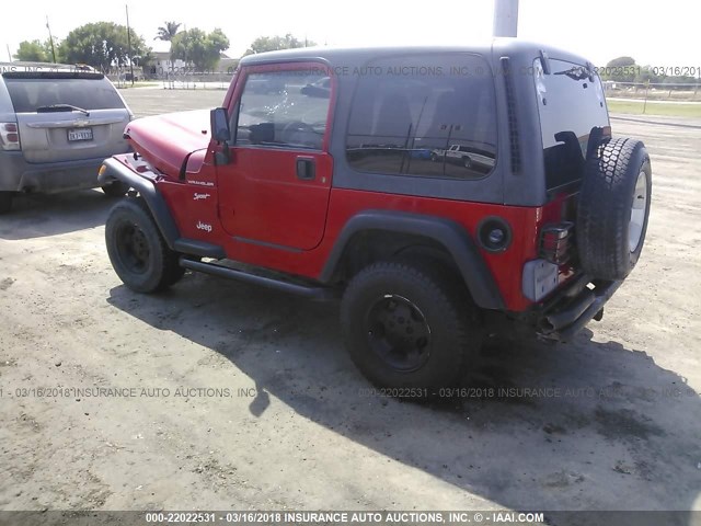 1J4FA49S82P744002 - 2002 JEEP WRANGLER / TJ SPORT RED photo 3