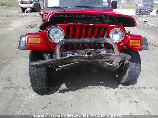 1J4FA49S82P744002 - 2002 JEEP WRANGLER / TJ SPORT RED photo 6