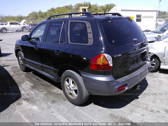 KM8SC13E24U732962 - 2004 HYUNDAI SANTA FE GLS/LX BLACK photo 3