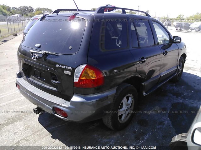 KM8SC13E24U732962 - 2004 HYUNDAI SANTA FE GLS/LX BLACK photo 4