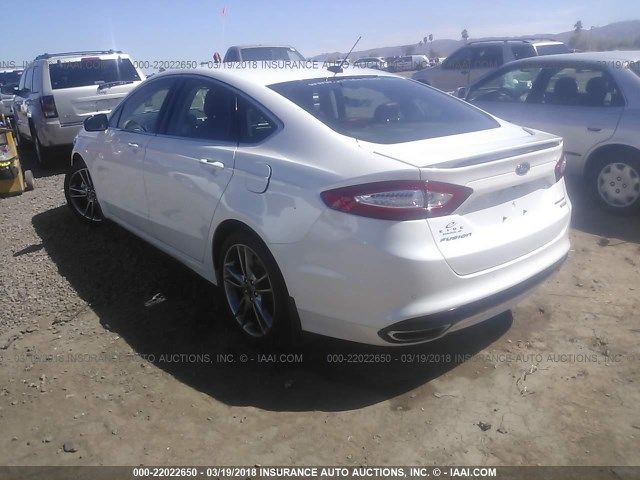 3FA6P0K93ER378439 - 2014 FORD FUSION TITANIUM WHITE photo 3