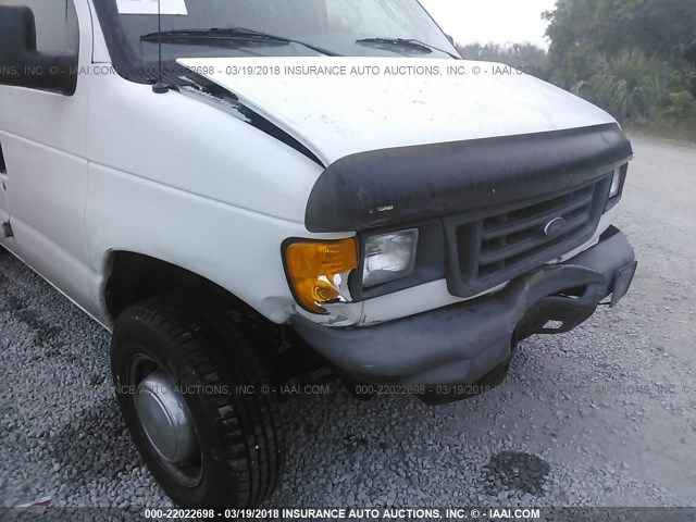 1FTNS24W66HA74561 - 2006 FORD ECONOLINE E250 VAN WHITE photo 6