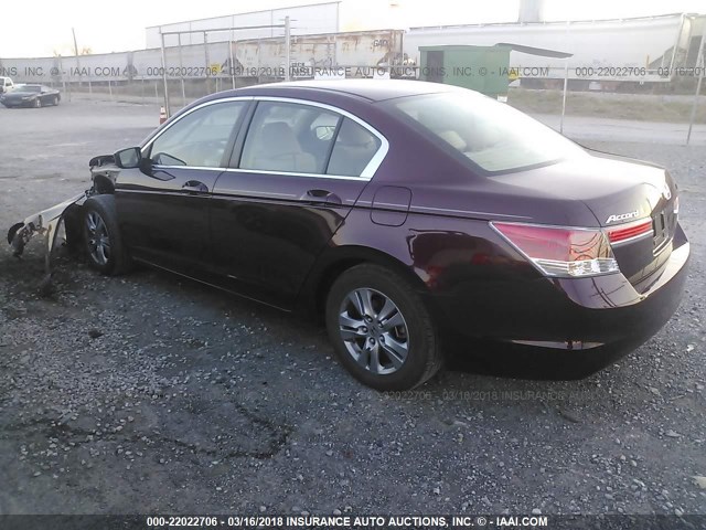 1HGCP2F41CA136006 - 2012 HONDA ACCORD LXP BURGUNDY photo 3