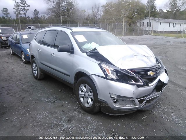 1GNKRFED0FJ220438 - 2015 CHEVROLET TRAVERSE LS SILVER photo 1