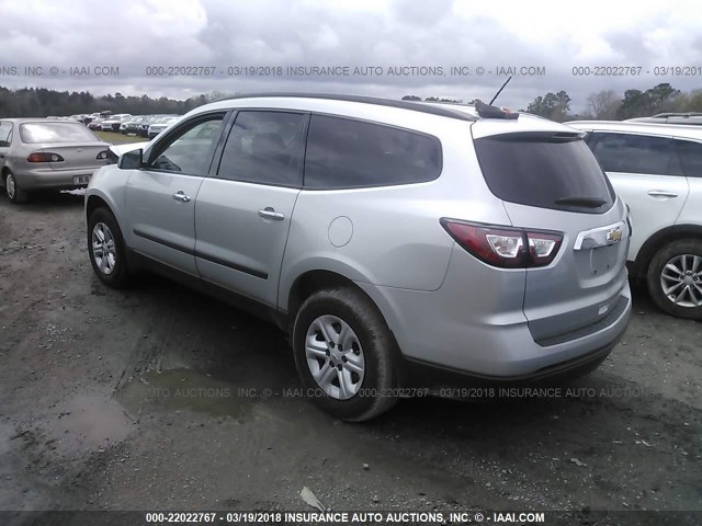 1GNKRFED0FJ220438 - 2015 CHEVROLET TRAVERSE LS SILVER photo 3