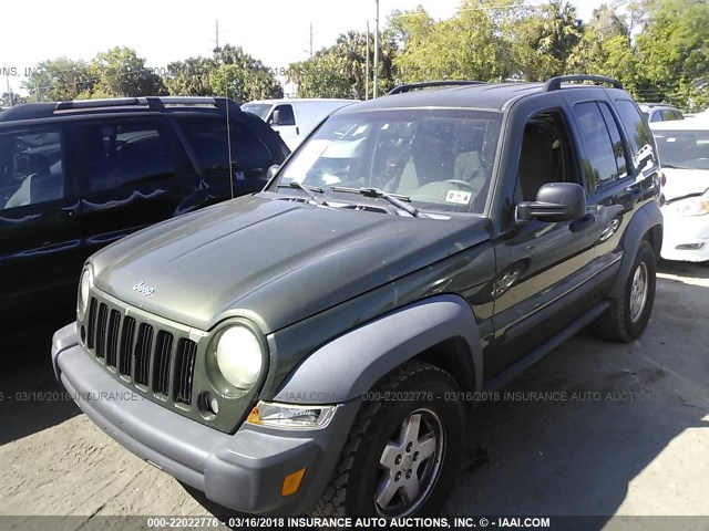 1J4GK48KX7W543878 - 2007 JEEP LIBERTY SPORT Yaşıl foto 2