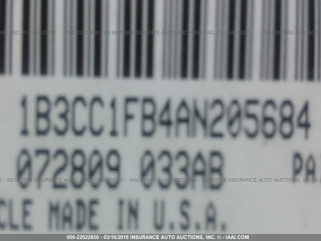 1B3CC1FB4AN205684 - 2010 DODGE AVENGER EXPRESS 黑色 照片 9