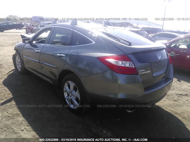 5J6TF1H53AL001977 - 2010 HONDA ACCORD CROSSTOUR EXL GRAY photo 3