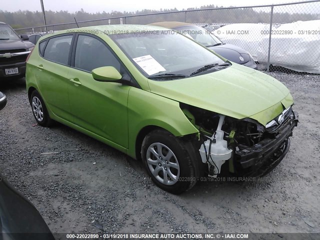 KMHCT5AE8EU157671 - 2014 HYUNDAI ACCENT GLS/GS GREEN photo 1