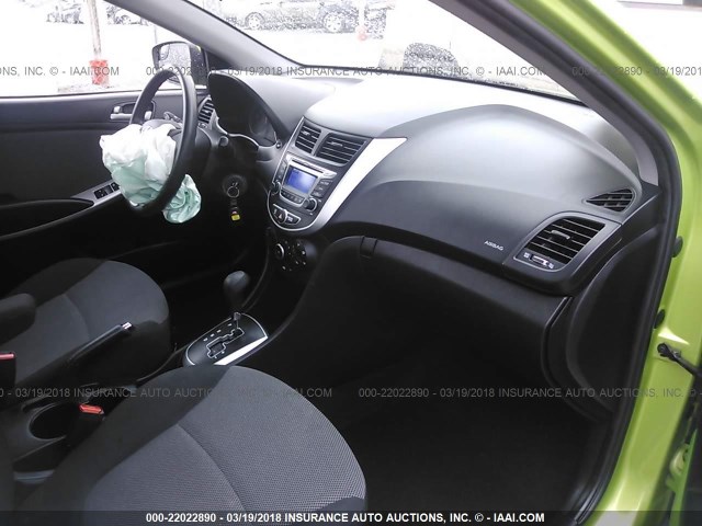 KMHCT5AE8EU157671 - 2014 HYUNDAI ACCENT GLS/GS GREEN photo 5