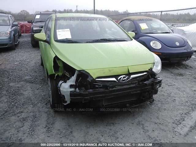 KMHCT5AE8EU157671 - 2014 HYUNDAI ACCENT GLS/GS GREEN photo 6