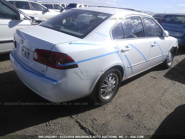 KNAGE123585217388 - 2008 KIA OPTIMA LX/EX WHITE photo 4