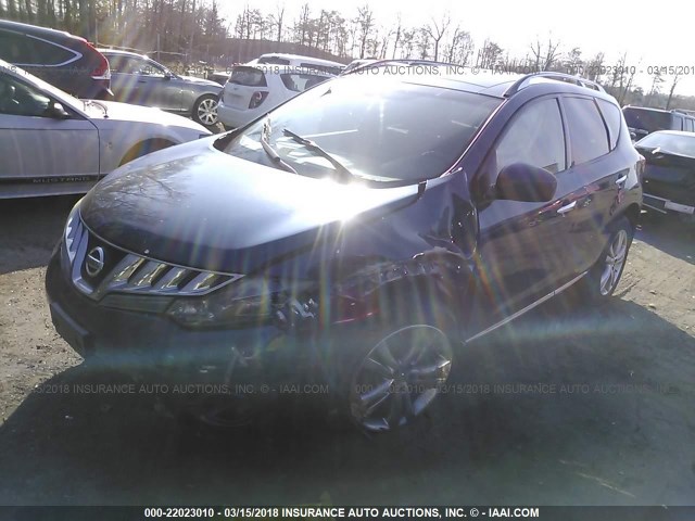 JN8AZ18WX9W111792 - 2009 NISSAN MURANO S/SL/LE BLUE photo 2