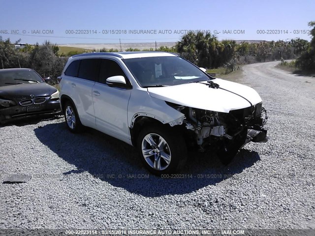 5TDYKRFH6FS075192 - 2015 TOYOTA HIGHLANDER LIMITED/LTD PLATINUM WHITE photo 1