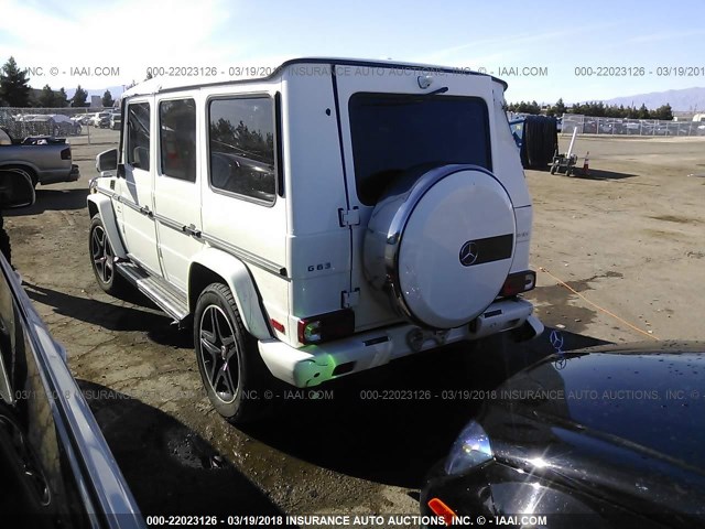 WDCYC7DF2FX238587 - 2015 MERCEDES-BENZ G 63 AMG WHITE photo 3