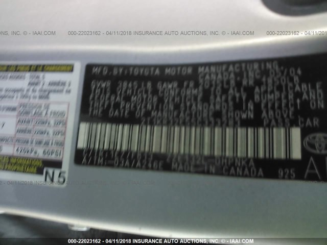 2T1KR32E55C333283 - 2005 TOYOTA COROLLA MATRIX XR SILVER photo 9