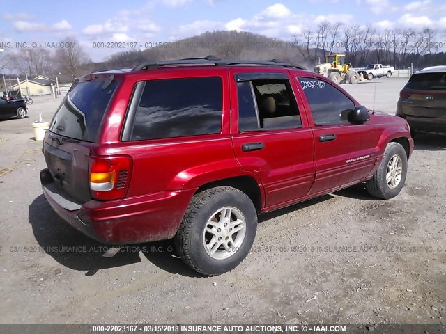 1J4GX48S04C150423 - 2004 JEEP GRAND CHEROKEE LAREDO/COLUMBIA/FREEDOM RED photo 4