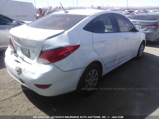 KMHCT4AE0CU224805 - 2012 HYUNDAI ACCENT GLS/GS WHITE photo 4