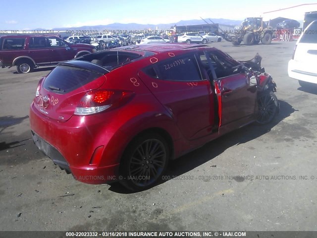 KMHTC6AD0DU142383 - 2013 HYUNDAI VELOSTER RED photo 4