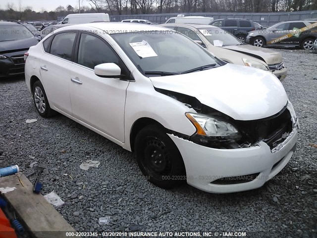 3N1AB7AP0FY248544 - 2015 NISSAN SENTRA S/SV/SR/SL WHITE photo 1