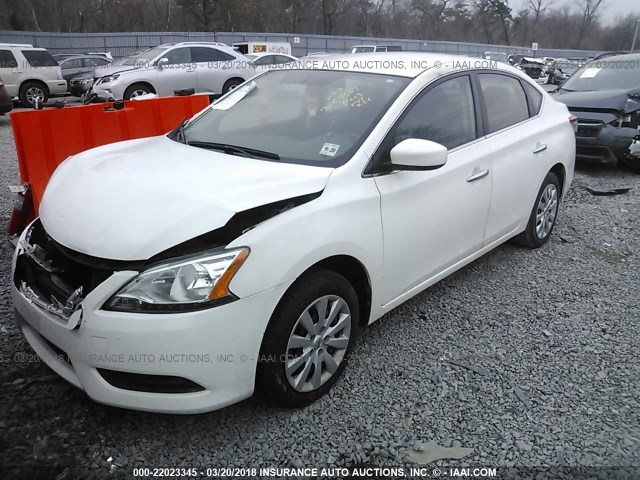 3N1AB7AP0FY248544 - 2015 NISSAN SENTRA S/SV/SR/SL WHITE photo 2