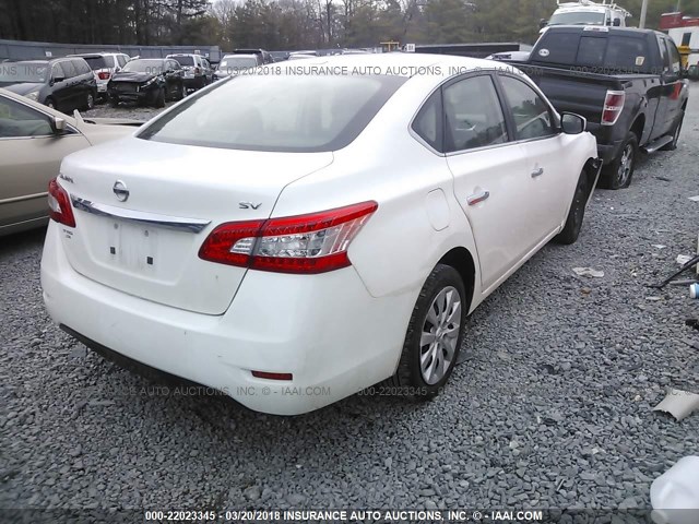 3N1AB7AP0FY248544 - 2015 NISSAN SENTRA S/SV/SR/SL WHITE photo 4