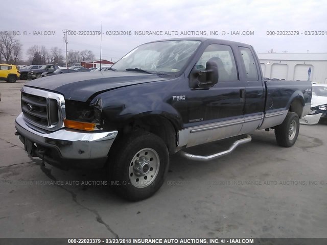 1FTNX21F5XED45733 - 1999 FORD F250 SUPER DUTY BLUE photo 2