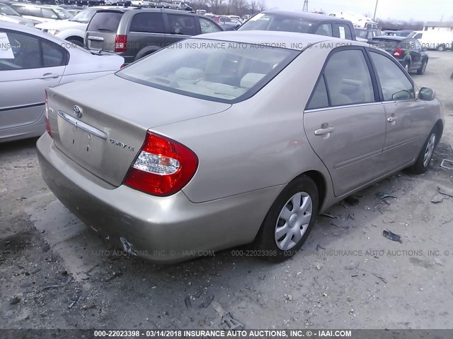 4T1BE32K23U727241 - 2003 TOYOTA CAMRY LE/XLE/SE BEIGE photo 4