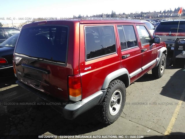 1J4FJ68SXWL217055 - 1998 JEEP CHEROKEE SPORT/CLASSIC ბურგუნდია ფოტო 4