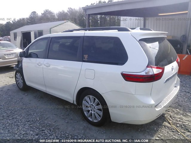 5TDYK3DC7GS731986 - 2016 TOYOTA SIENNA XLE/LIMITED WHITE photo 3