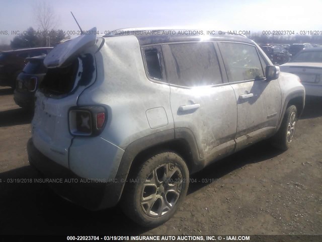 ZACCJBDT0GPD21745 - 2016 JEEP RENEGADE LIMITED WHITE photo 4