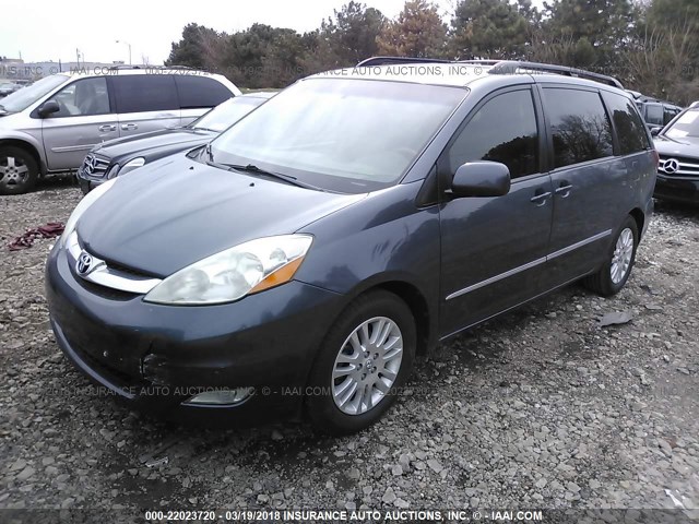 5TDZK22CX8S156804 - 2008 TOYOTA SIENNA XLE/XLE LIMITED Light Blue photo 2