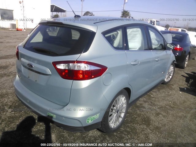 1FADP5CUXEL506990 - 2014 FORD C-MAX PREMIUM Light Blue photo 4