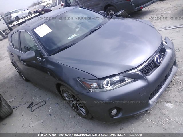 JTHKD5BH1C2078288 - 2012 LEXUS CT 200 GRAY photo 1