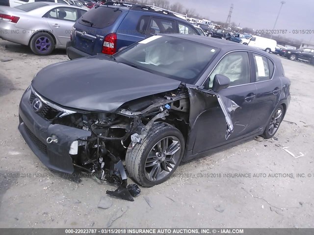 JTHKD5BH1C2078288 - 2012 LEXUS CT 200 GRAY photo 2