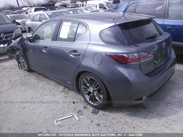 JTHKD5BH1C2078288 - 2012 LEXUS CT 200 GRAY photo 3