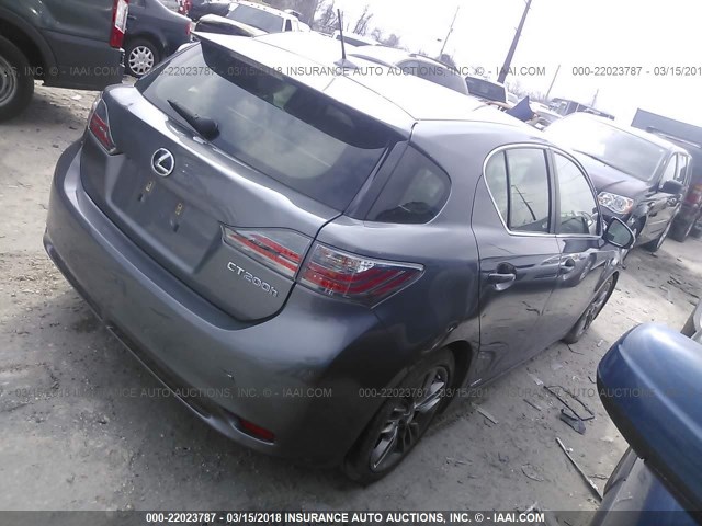 JTHKD5BH1C2078288 - 2012 LEXUS CT 200 GRAY photo 4